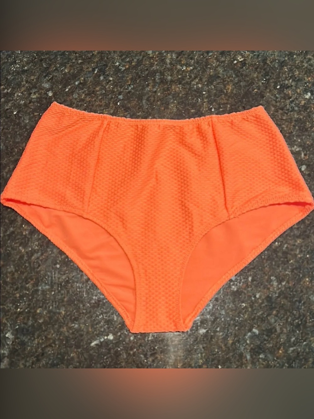 aerie High-Waist Textured Bikini Bottoms - Bright Orange